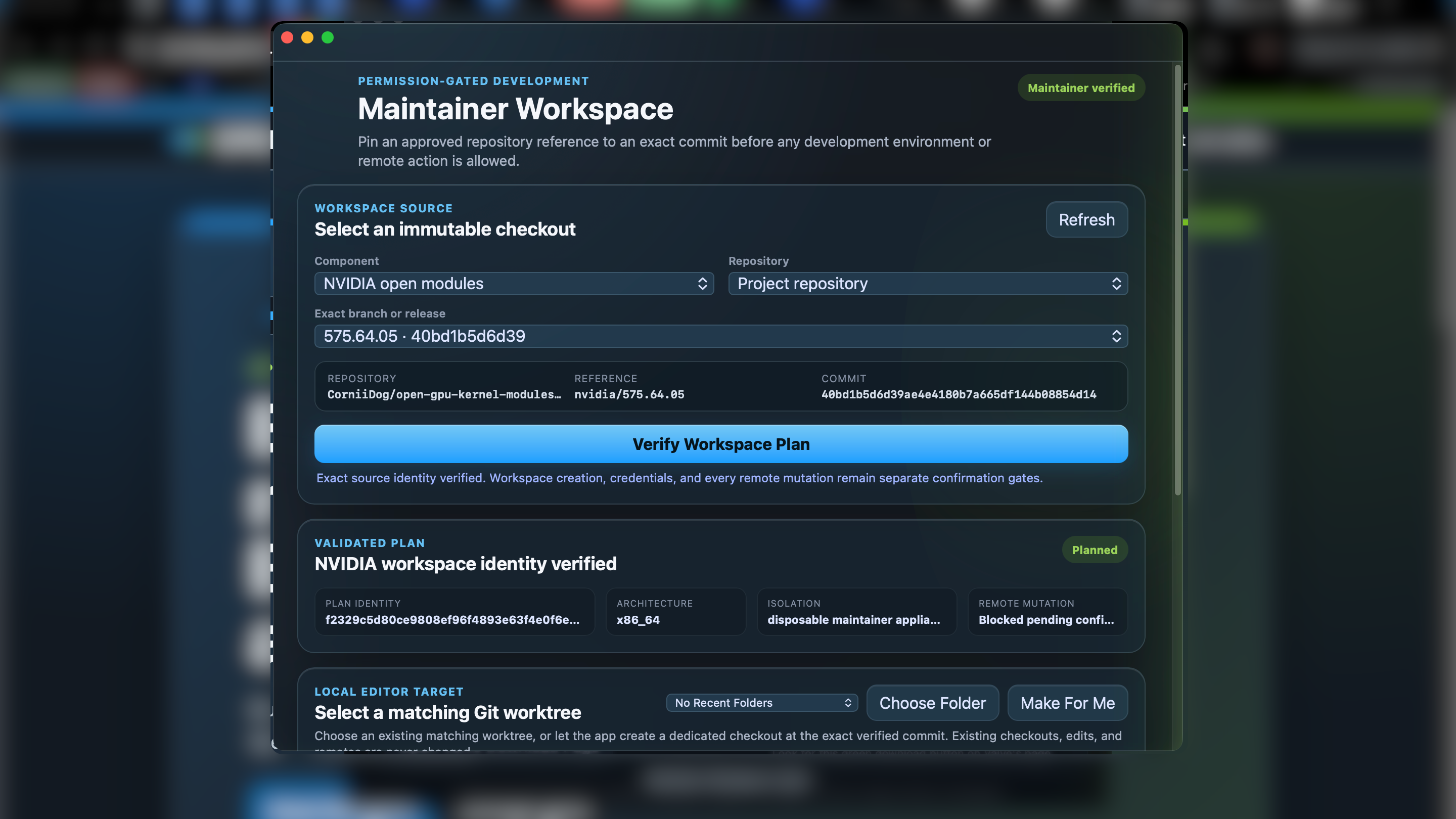 OPEMOS.EXE permission-gated maintainer workspace